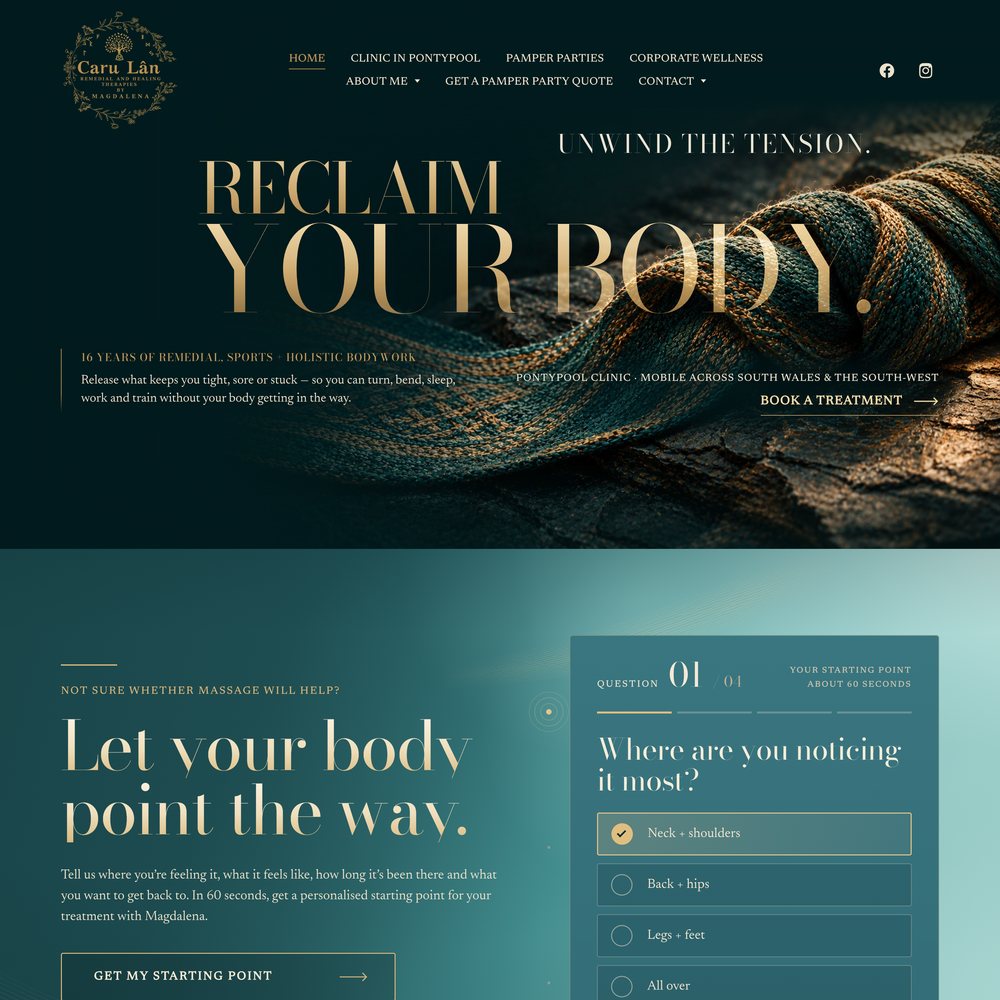 Homepage concept for Caru Lân